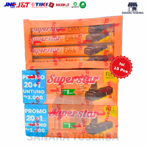 

Superstar Triple Coklat Wafer Coklat 1 Pack Isi 20 Pcs