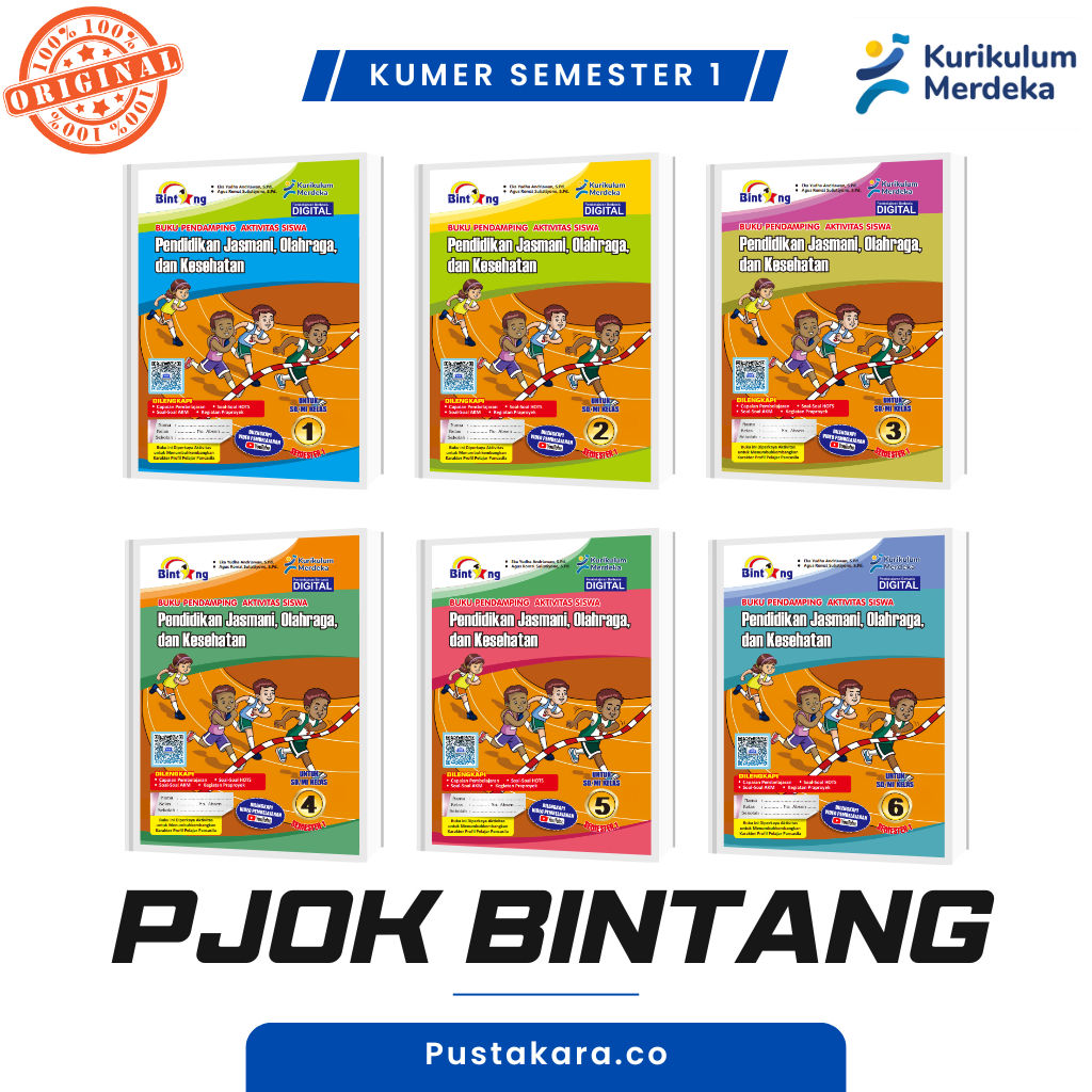 BUKU PJOK PENERBIT BINTANG KELAS 1 - 6 SEMESTER 1 / BUKU PENDAMPING