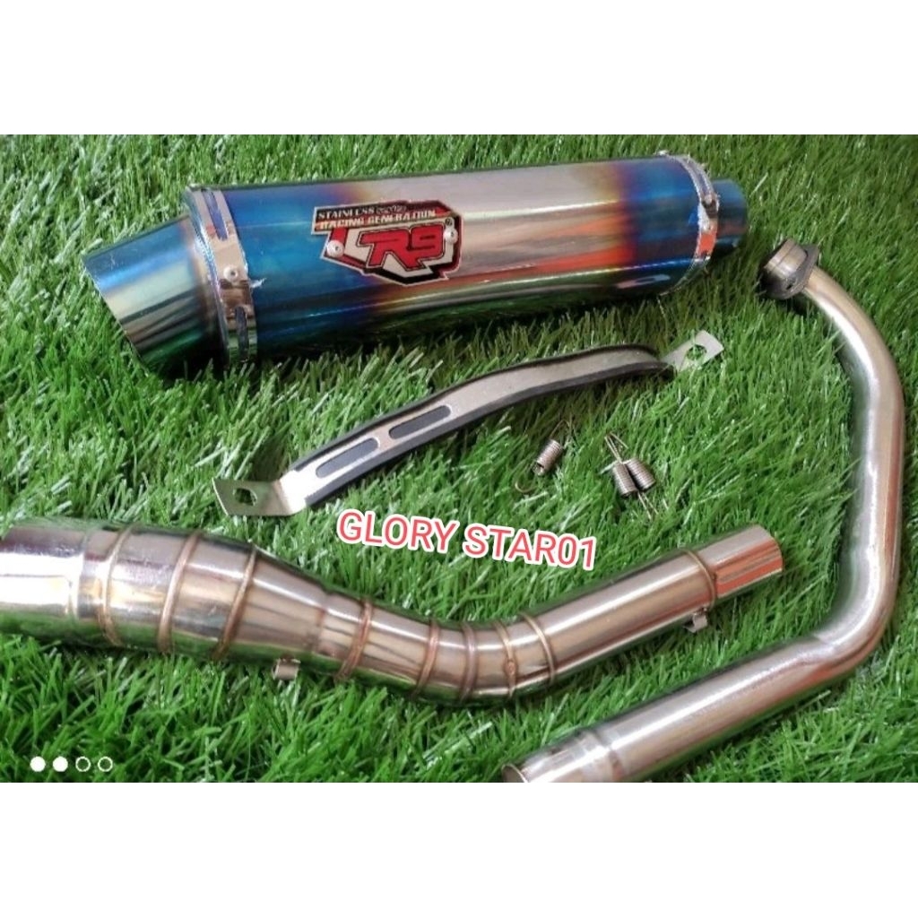 knalpot racing R9 mugello bluemoon Motor Satria Fu Vixion Sonic Jupiter Mx Cb/Cbr 150 Gsx Supra Gtr 
