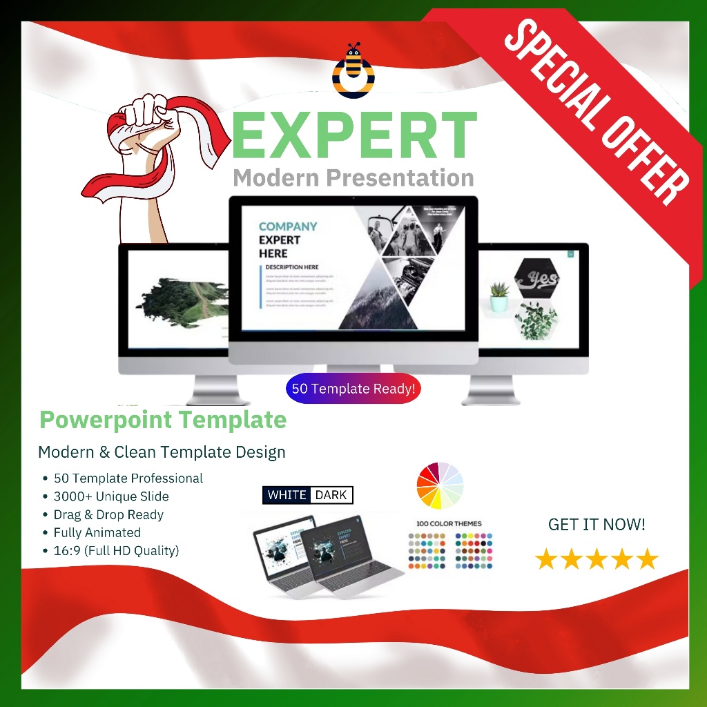 Template PowerPoint WhiteVision PRO - Animasi Modern Slide Profesional Presentasi Seminar & Bisnis