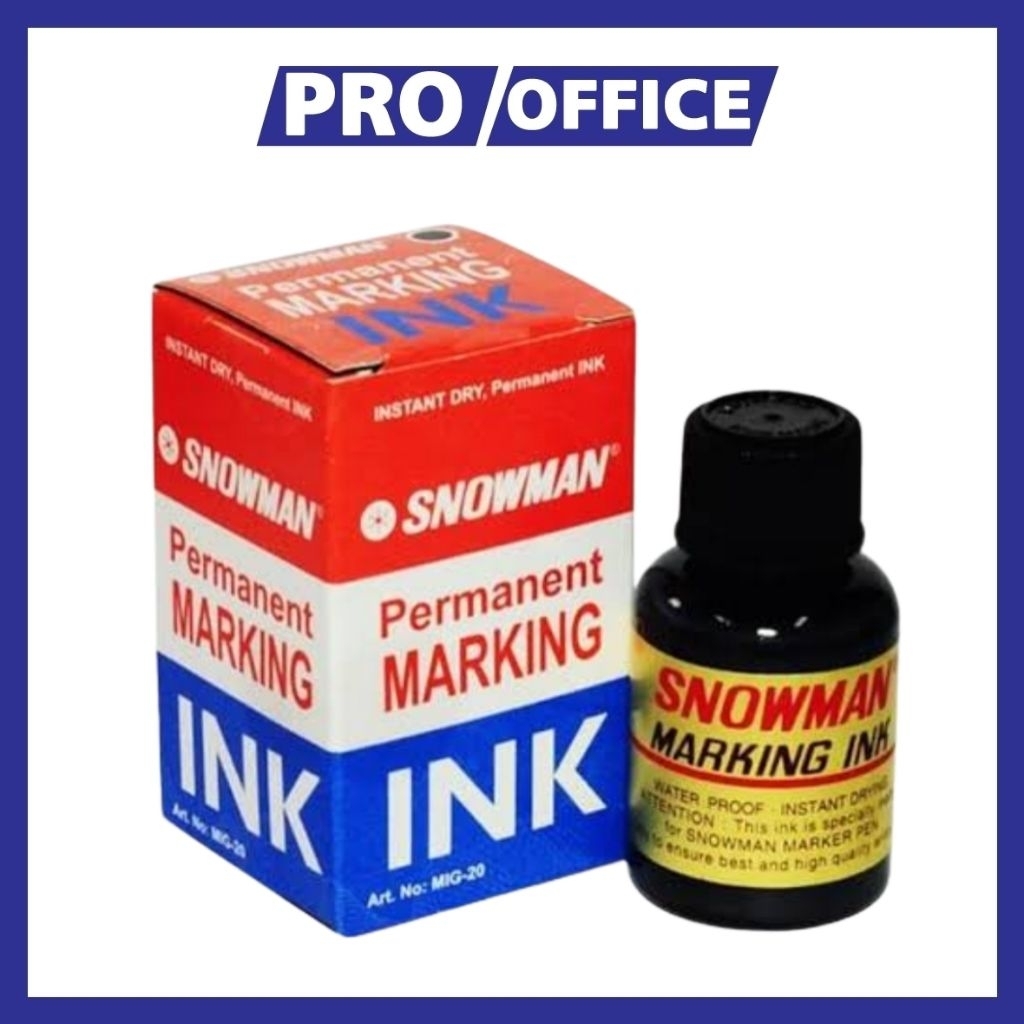 

ProOffice - Tinta Spidol Permanent Snowman – Refill Spidol Marking Ink Warna Hitam