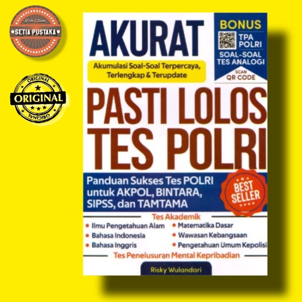 Buku Original AKURAT Akumulasi Soal-Soal Terpercaya, Terlengkap & Terupdate : PASTI LOLOS TES POLRI 