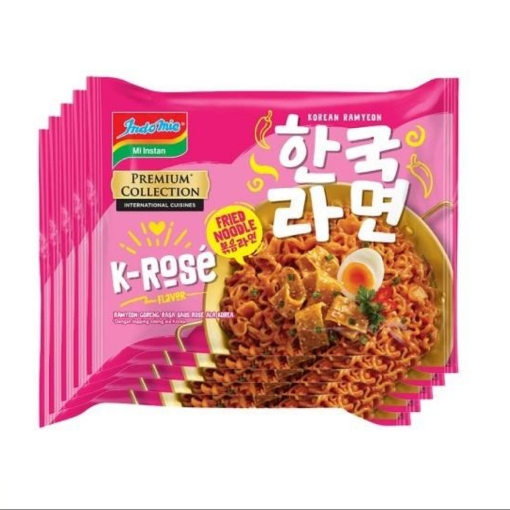 

Paket 5 Pcs - Indomie Premium Korean K-Rose isi 85 Gram
