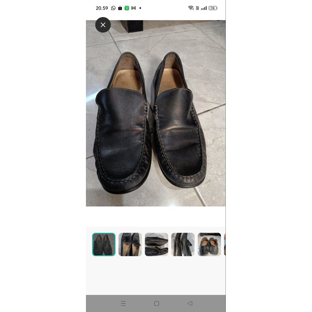 Sepatu Kulit Slip On Ecco Size 45 good condition