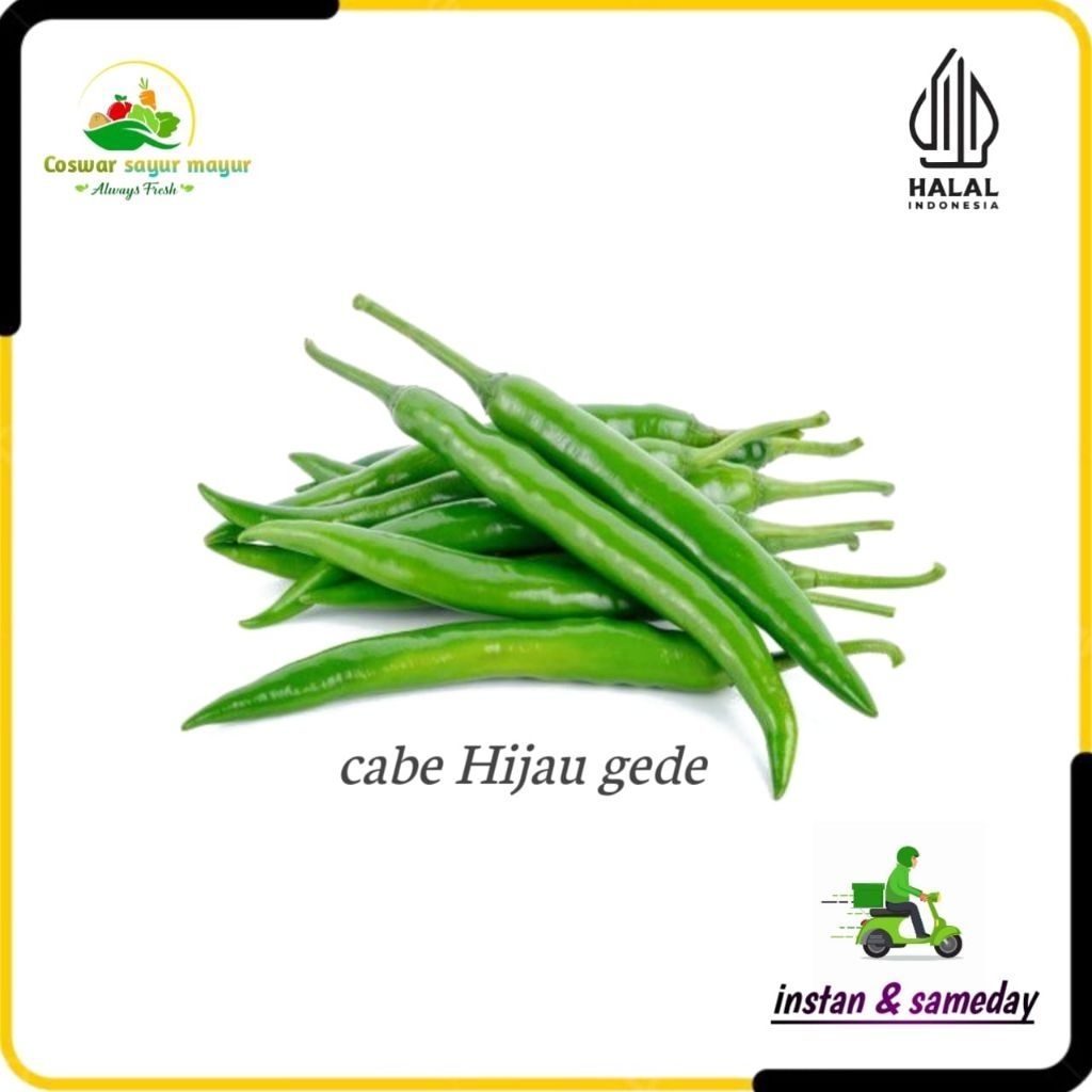

cabe hijau besar ( 250gram ) cocok tumisan dan sambal/pedas nikmat praktis/cabe hijau besar sambal padang
