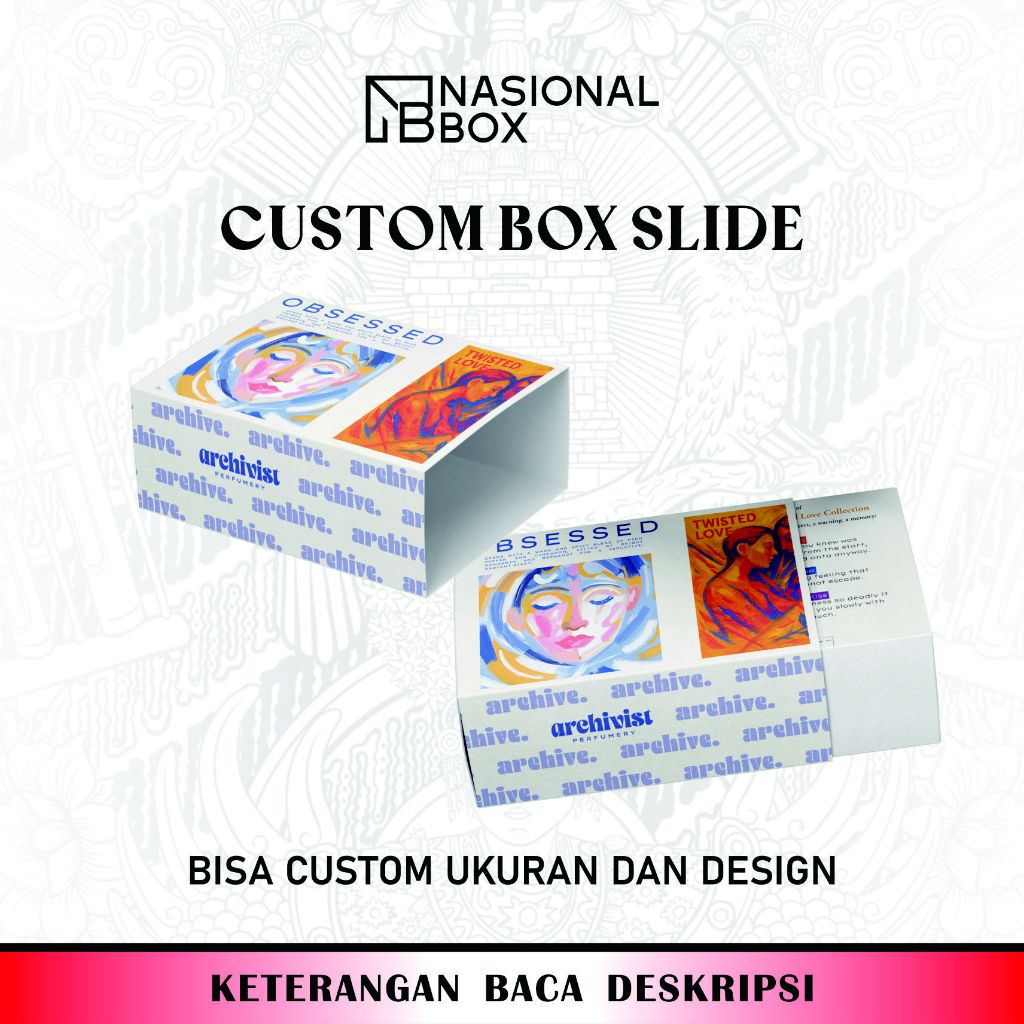 Cetak Kemasan Box / Dus Skincare Parfum Slide / Sliding Custom Design / Ukuran