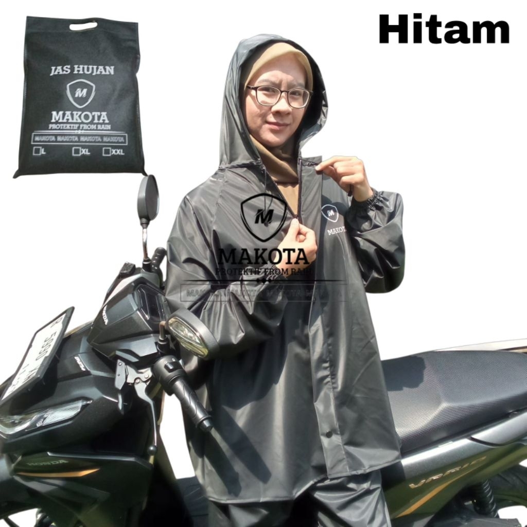 Jas Hujan Pria Jumbo Tebal dan Kuat Jas Hujan Makota Jas Hujan Wanita