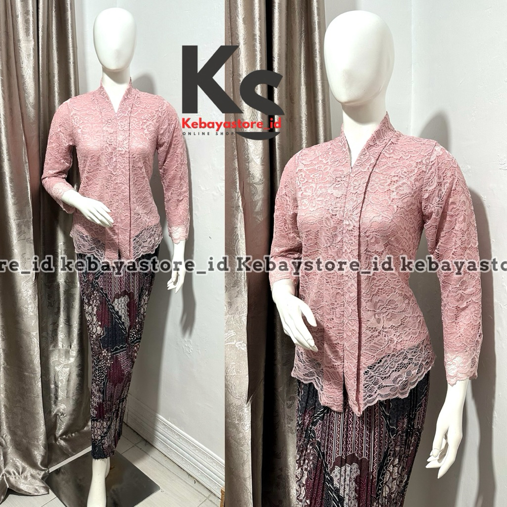 TERBARU (FREE BROSS) KEBAYA BROKAT FLOY KARTINI - KEBAYA MODERN - KEBAYA WISUDA - KEBAYA HITAM -