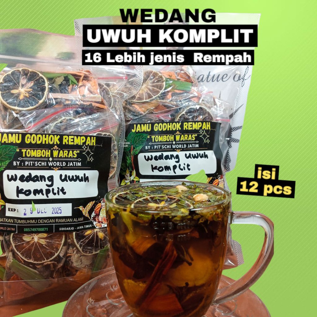 

WEDANG UWUH KOMPLIT 15 REMPAH PREMIUM 1 PACK ISI 12 PCS//WEDANG UWUH KOMPLIT PREMIUM 1 PACK//WEDANG REMPAH UWUH KOMPLIT