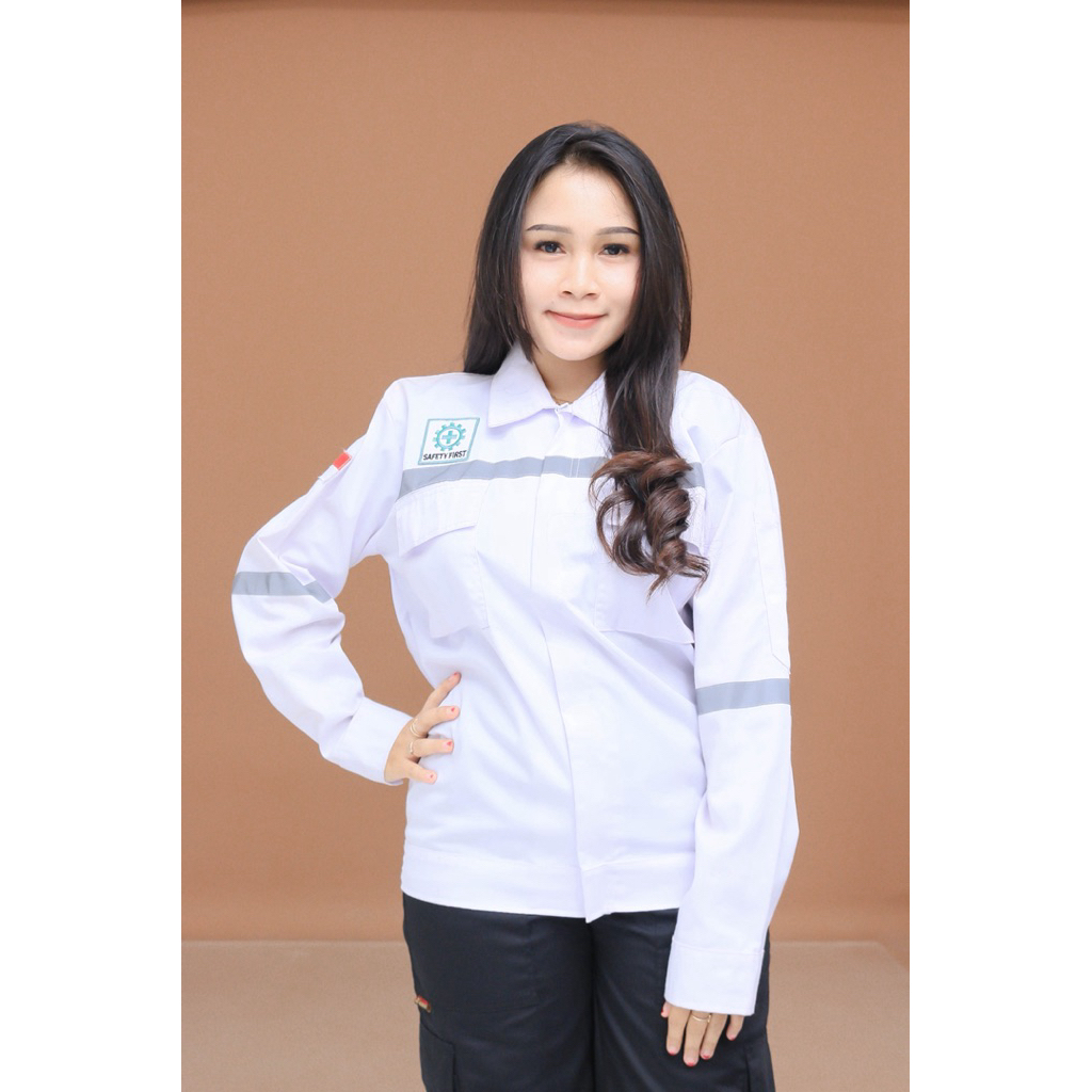 WEARPACK/KEMEJA KERJA ATASAN PUTIH POLOS