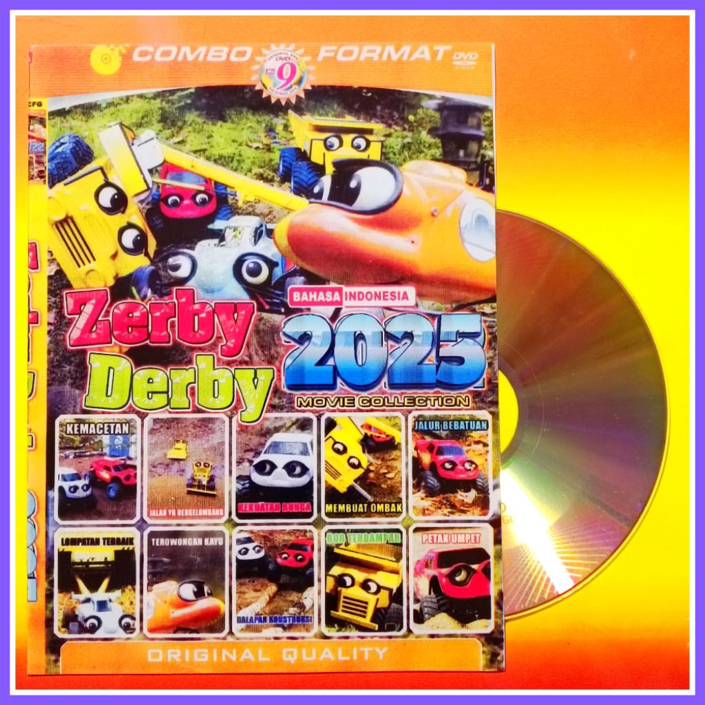 Kaset Film Kartun Anak Koleksi Mobil Zerby Derby Vol.2025 Edisi Terlaris 8in1 Bahasa Indonesia