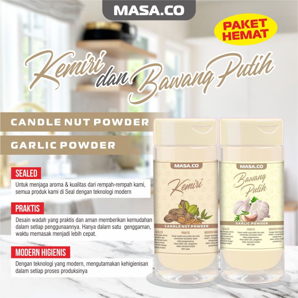 

PAKET HEMAT BUMBU DAPUR - KEMIRI & BAWANG PUTIH KEMASAN 140ML