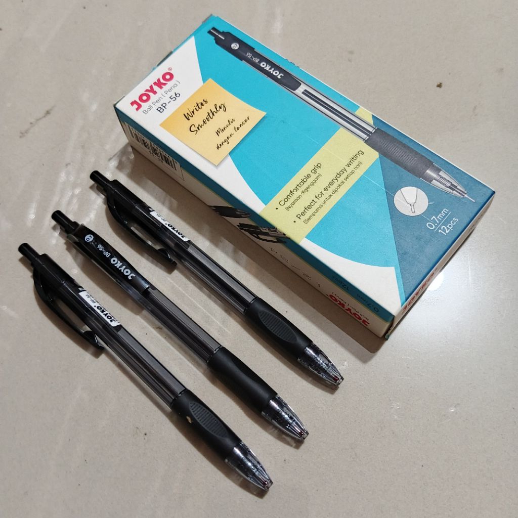 

1 Pak Pulpen Joyko BP 56 Hitam Isi 12 Pcs