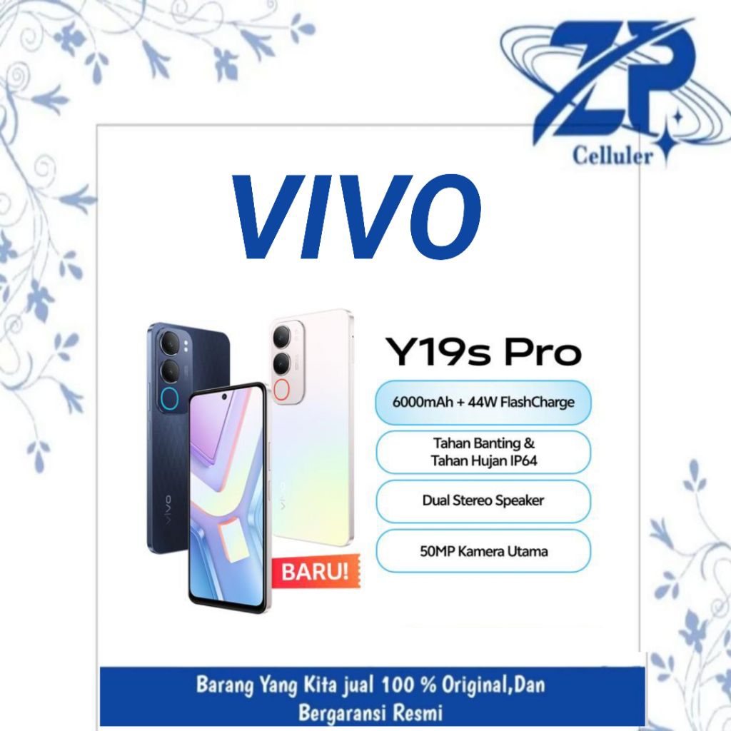 VIVO Y19S PRO RAM 6GB /ROM 128GB GARANSI RESMI VIVO