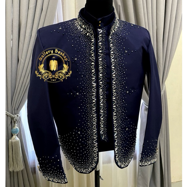 Beskap pengantin jawa/ beskap solo bahan premium warna navy