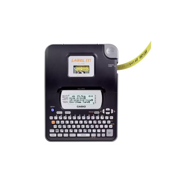 

Casio KL-820 Label Printer Resolusi 200 dpi, Max 12 mm Print Height, Copy/Paste Layout, Mesin Ringan