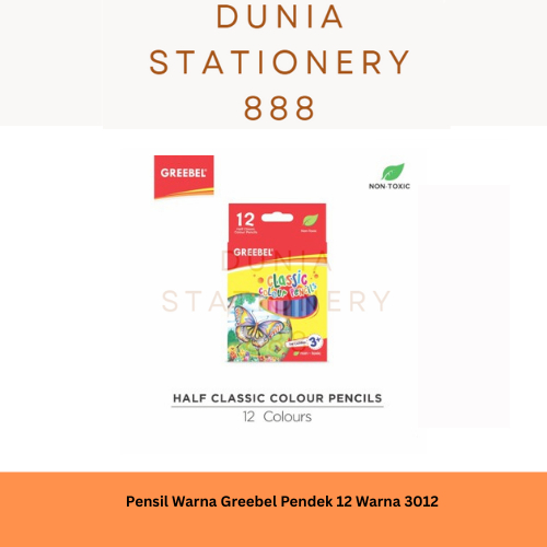 

GREEBEL 3012 Classic Colour Pencils Half (Pensil Warna ) 12 Warna