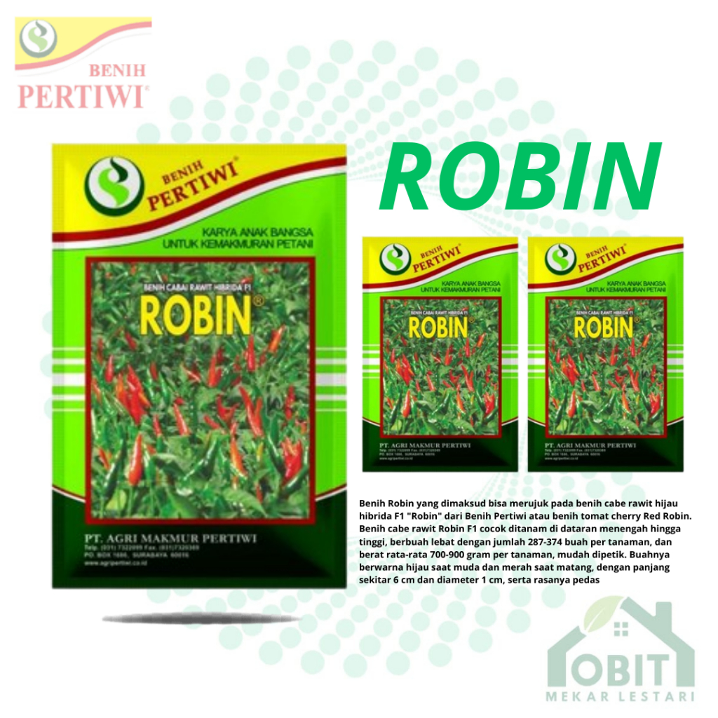 Benih Cabai Rawit Robin Hibrida F1 10gr KEMASAN PABRIK ORIGINAL