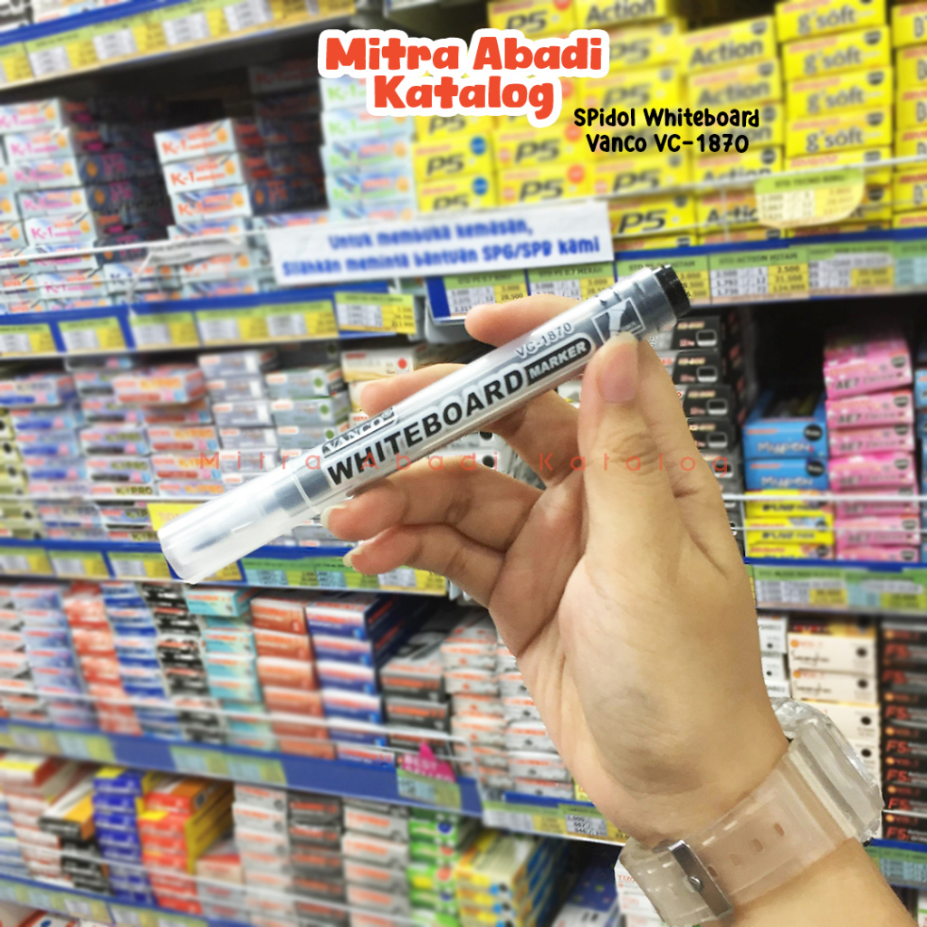 

SPIDOL WHITEBOARD VANCO VC-1870 / VC1870 MURAH SEPIDOL PAPAN TULIS TINTA HITAM WHITE BOARD MARKER