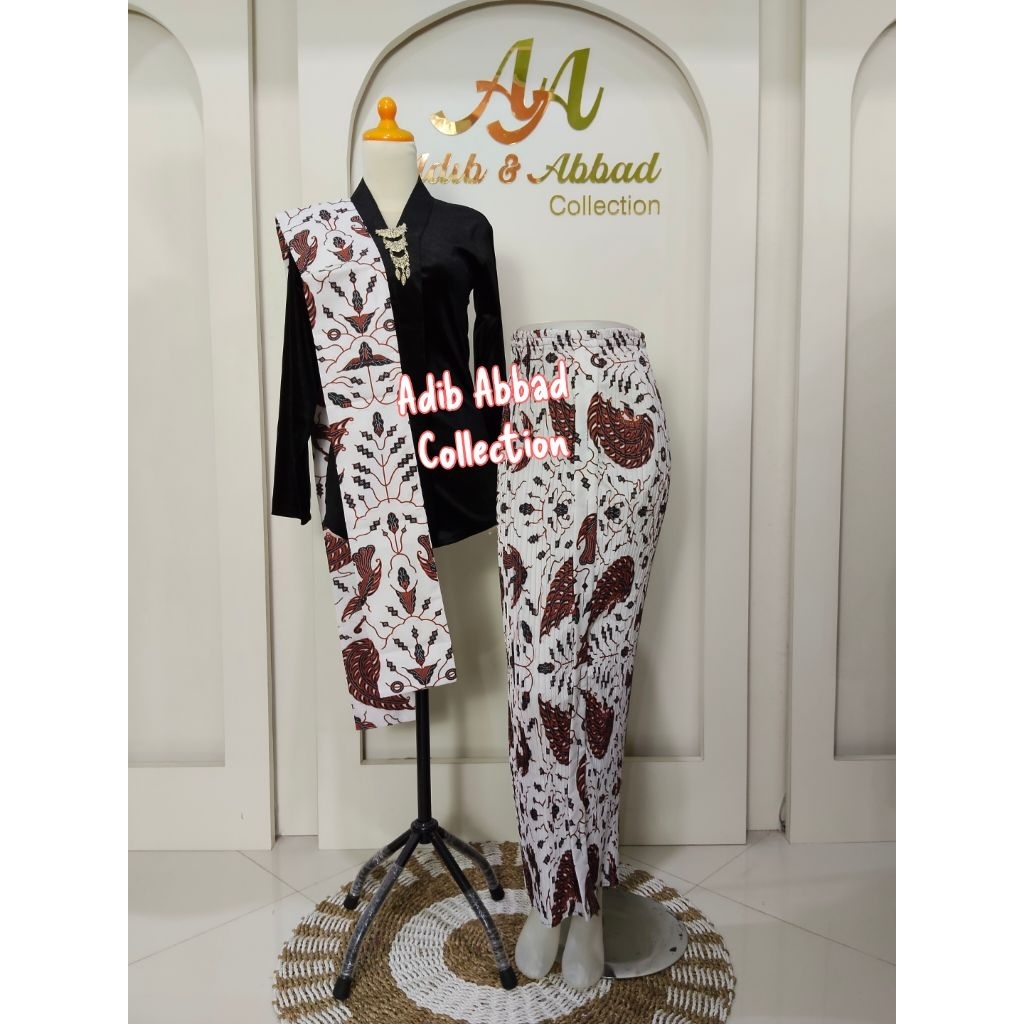 SET KEBAYA KARTINI SELENDANG BATIK (ATASAN+ROK+SELENDANG)