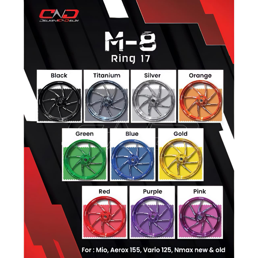NUI Delkevic Velg M-8 | Mio — Mio M3 — Vario — Beat — Scoopy | Ring 17