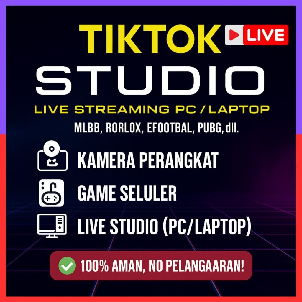 Akun Tiktok Live Game Studio Siap Pakai live studio Murah Aman Tidak ada Riwayat Pelanggaran