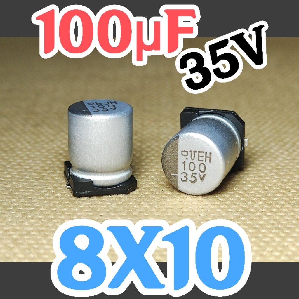 Solid kapasitor capasitor elko elco SMD 35V 35 v 100 uf 100uf 35v 35 volt 8X10 ORIGINAL