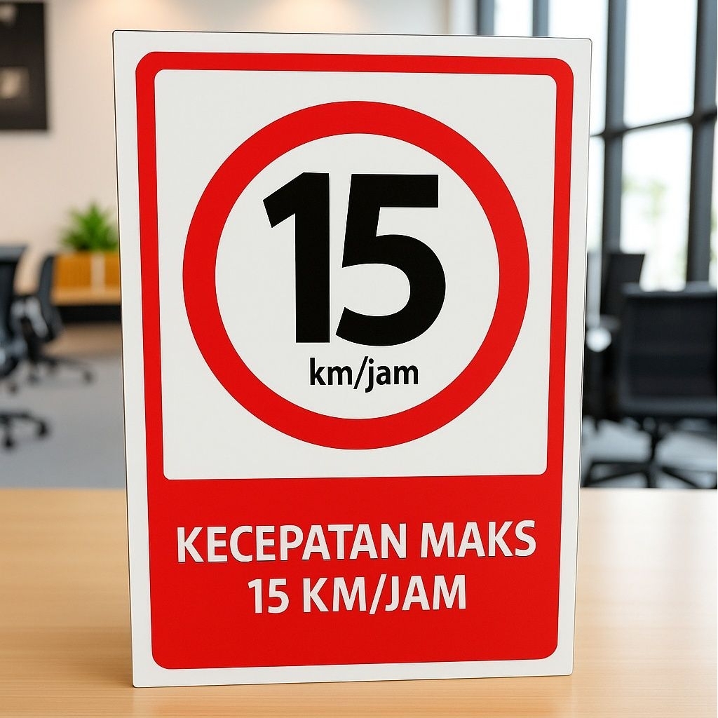 

sign / rambu 15 km / jam /kecepatan maks 15 km/jam