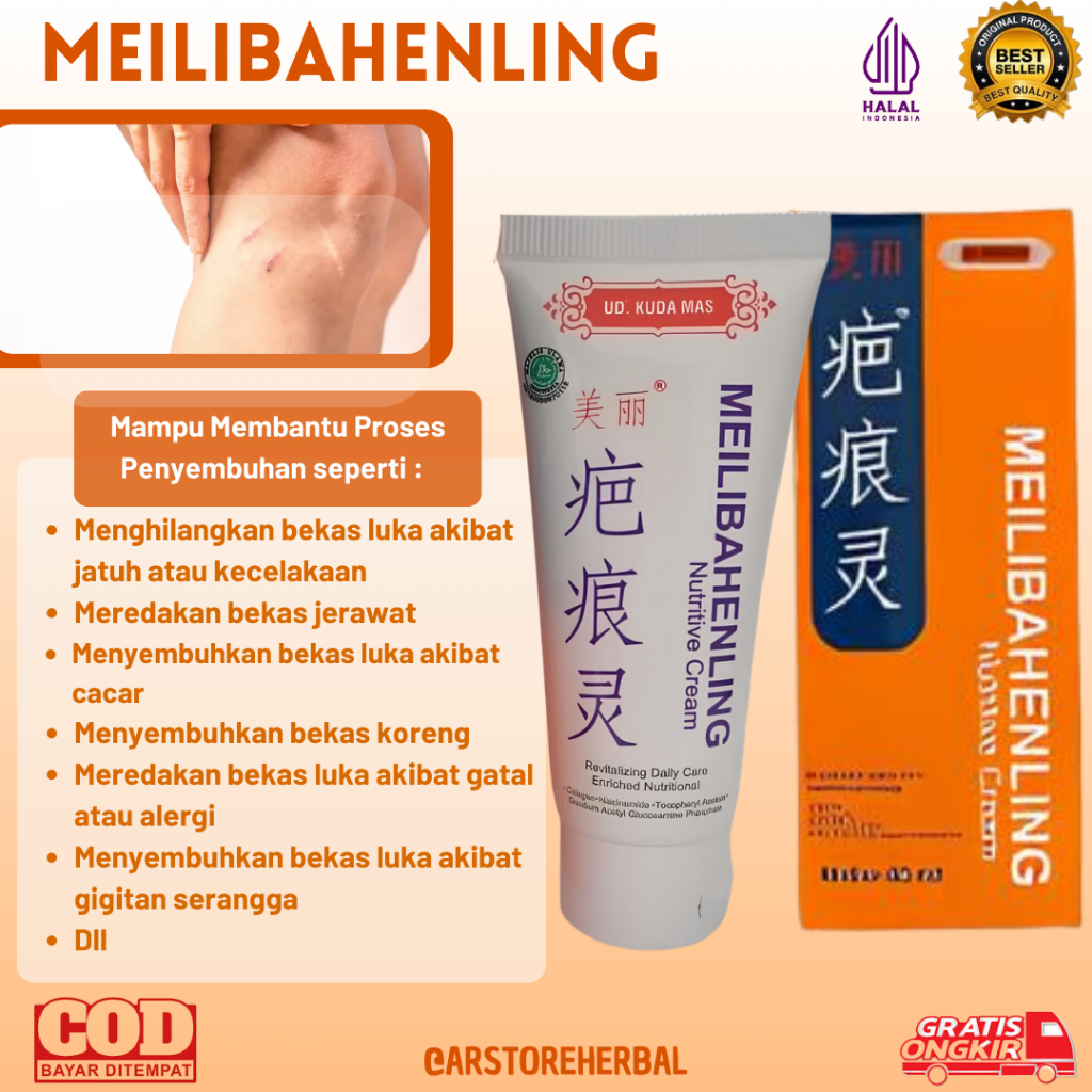 Meilibahenling BPOM Asli – Penghilang Bekas Luka Lama, Koreng & Bopeng, Krim Original Paling Ampuh