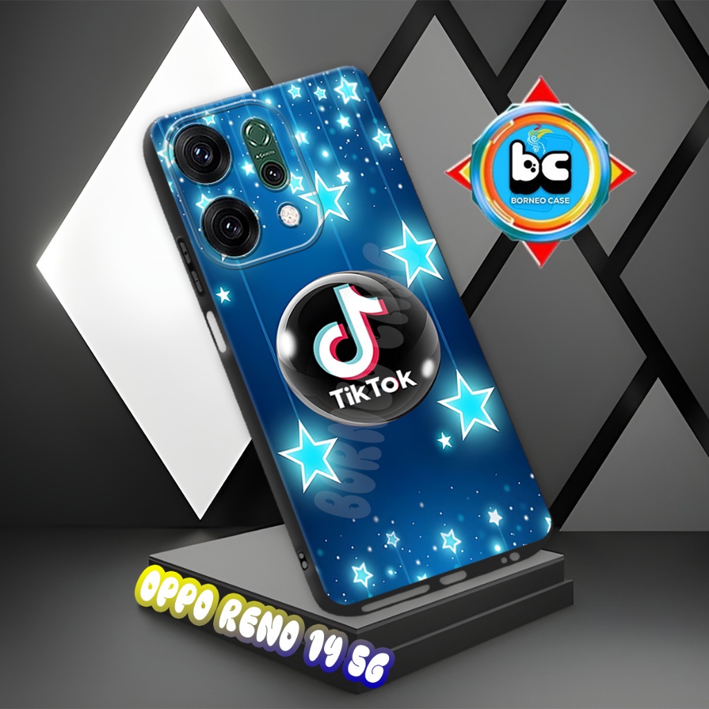 59/Casing HP Oppo Reno 14/ 14F 5G Terbaru - Motif Aplikasi Sosmed | Desain Stylish dan Bergaya