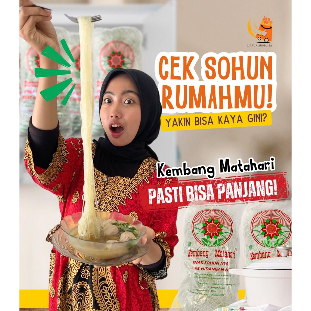 Paket 10PCS Mie Soun_Cap Kembang Matahari, Asli Khas Cirebon -100g x 10pcs, Ingat baca deskripsi