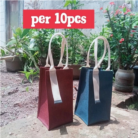 

tas souvenir,(per10pcs) tas botol denim inport, tas toples, godie bag