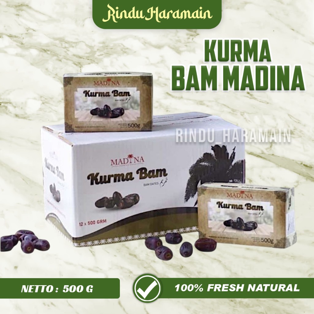

Rindu Haramain - Kurma BAM Madina | Kurma Anggur Mazafatih 500gr | Premium Dates Best Quality