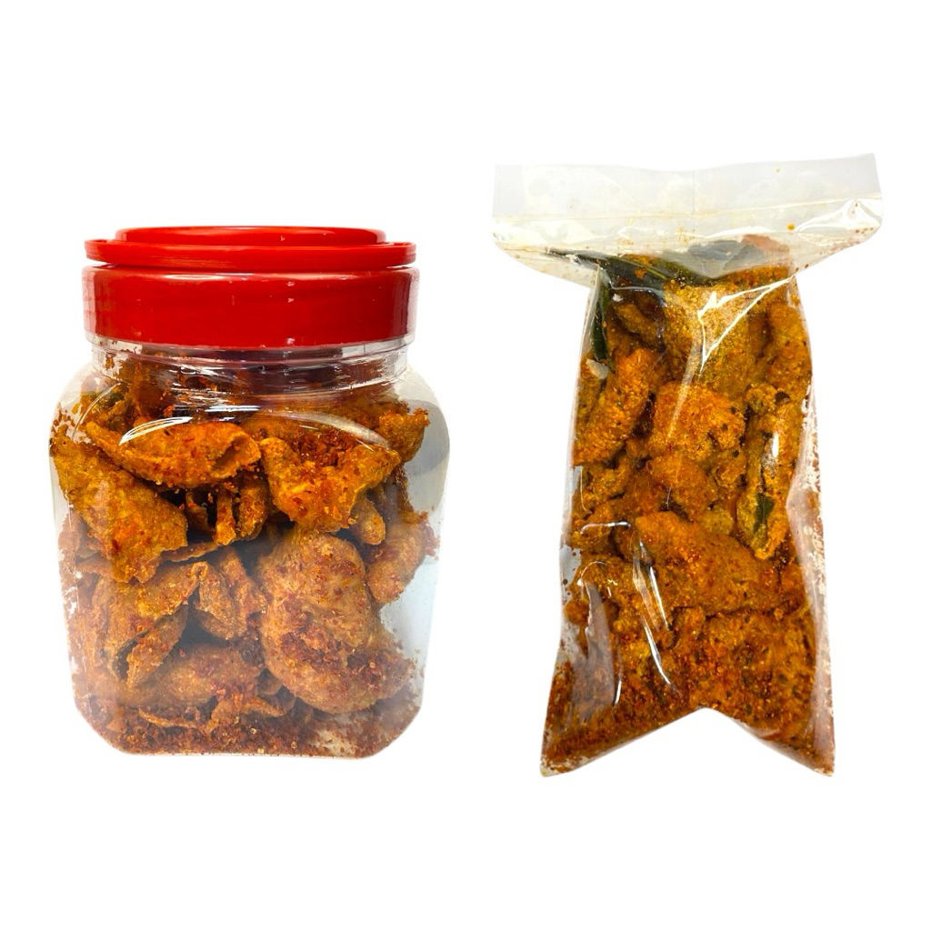 

Emak cw - 2Pcs Keripi Paket Nage 71 A ( Kulit Ayam Pedas Toples, Kulit Ayam Pedas Plastik )