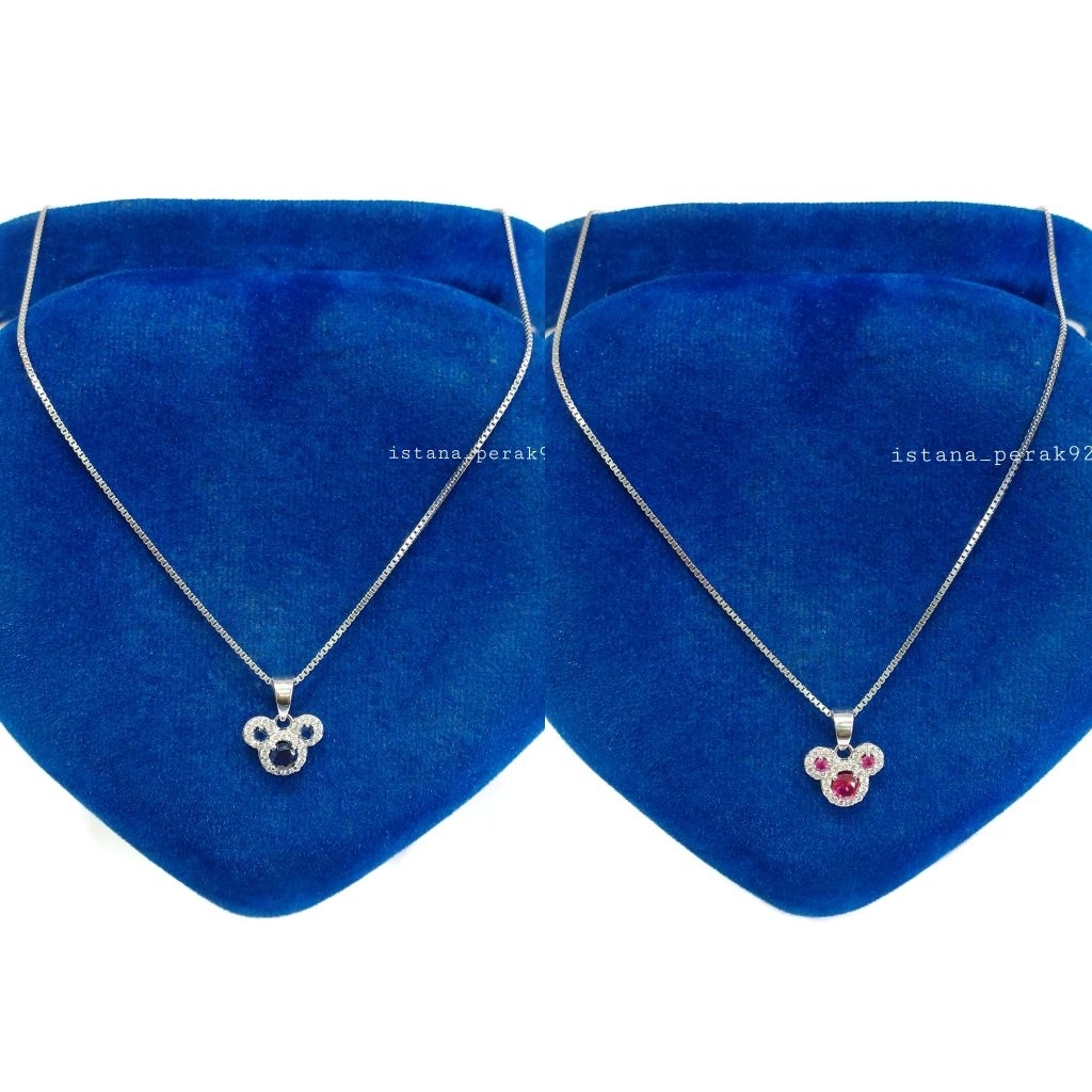 SET KALUNG PERAK ANAK ASLI SILVER 925 LAPIS EMAS MODEL ITALI+LIONTIN MICKEY- PERHIASAN ANAK - PERHIA