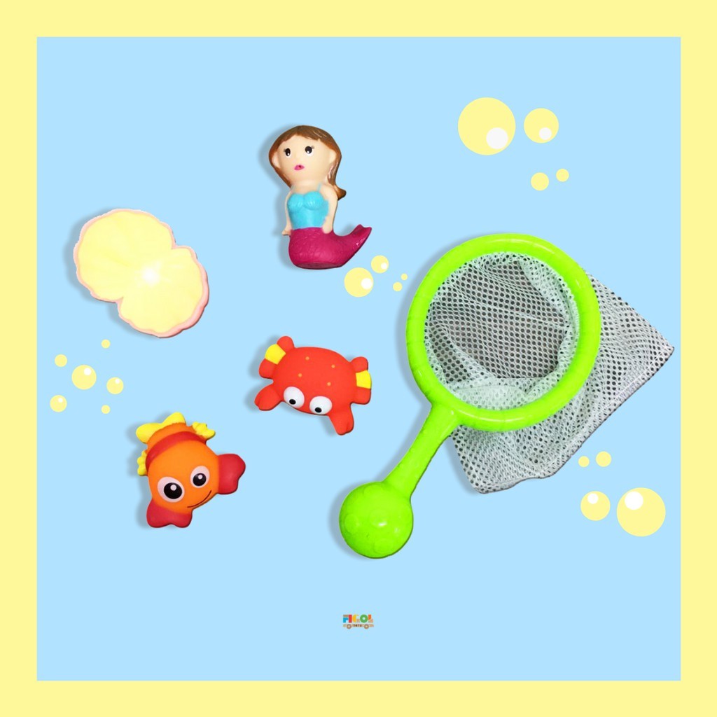 Mainan Anak Mandi Bayi Bath Toys Serokan Mandi Mermaid Lobster Kepiting