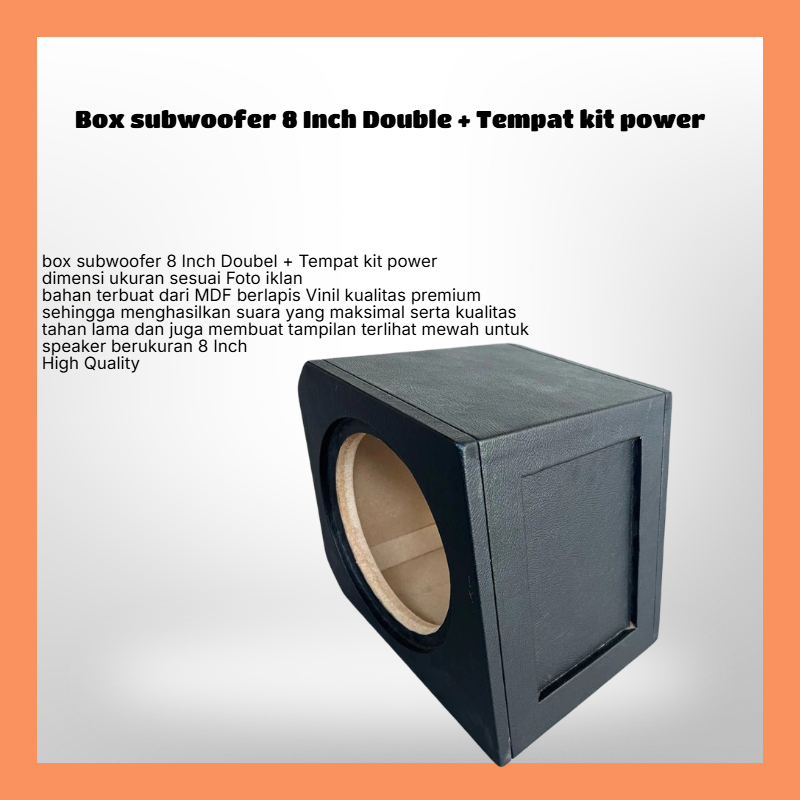 Box subwoofer 8 Inch Double + Tempat kit power