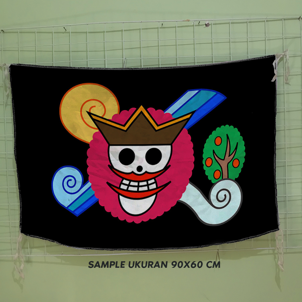 Bendera Bajak Laut Big Mom One Piece Kaido Anime Wibu Hiasan Dinding Premium Bisa Custom
