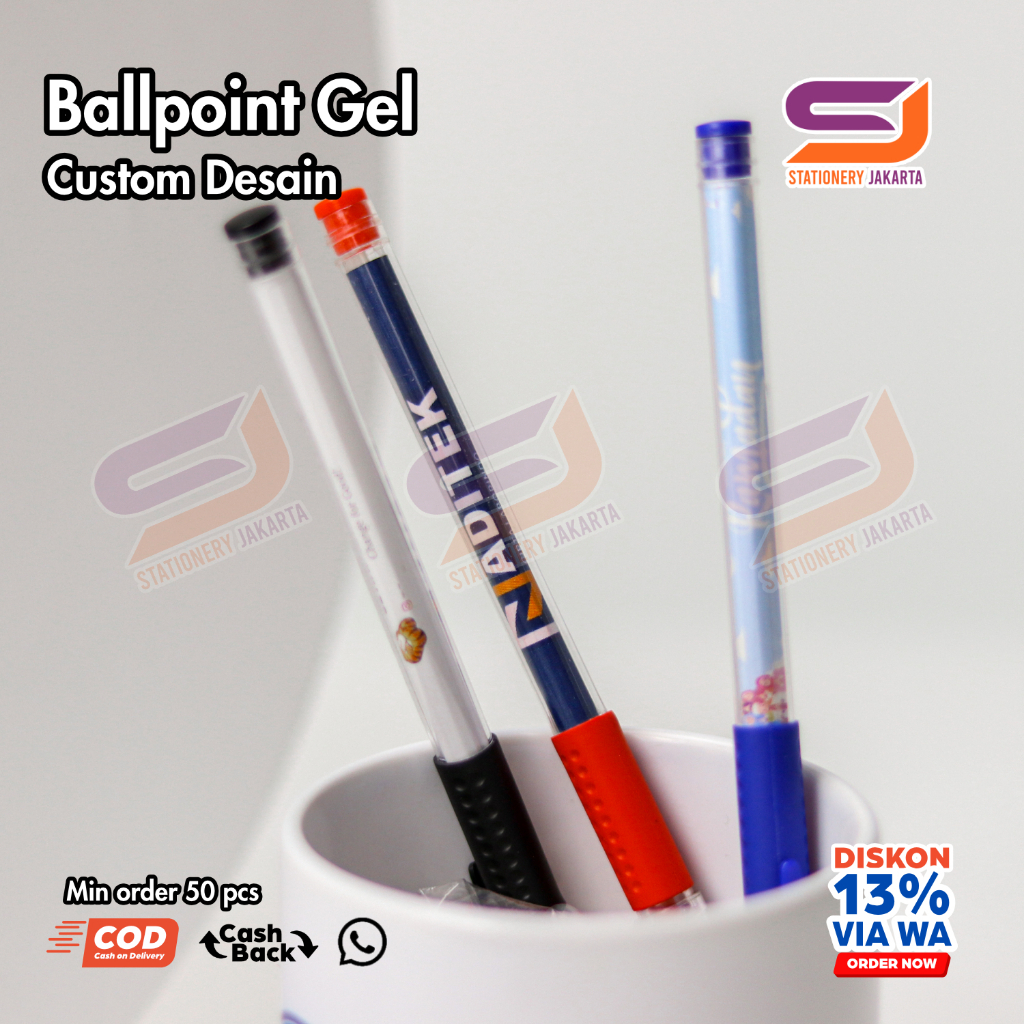 

Ballpoint Pulpen Bolpen Bolpoin Gel / Jel Promosi Custom Desain Logo