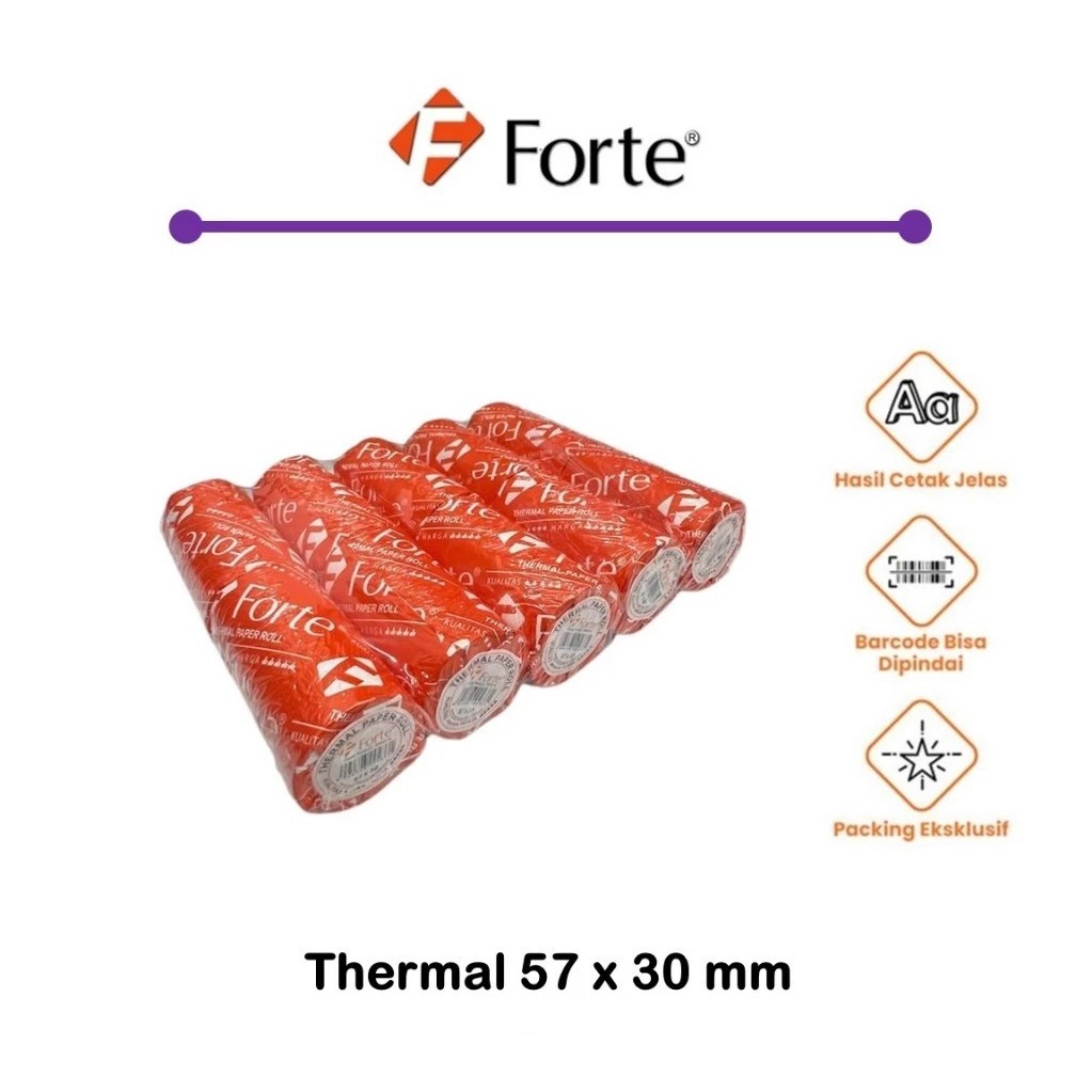 

[ 1 PACK = 10 PCS ] KERTAS STRUK KASIR ROLL / THERMAL PAPER FORTE