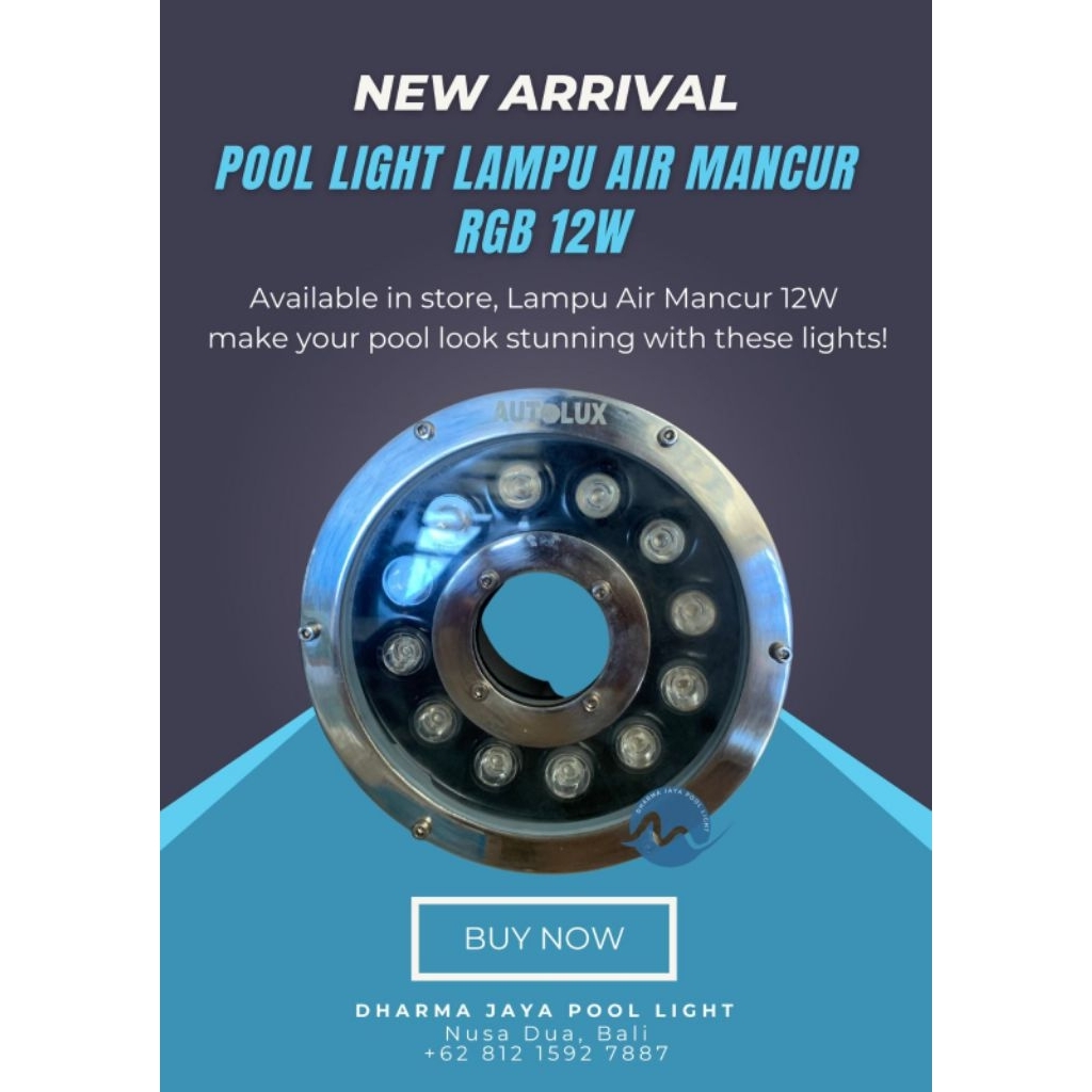 FLASHSALE POOL LIGHT LAMPU AIR MANCUR RGB 12W/ Lampu Air Mancur RGB 12W‼️