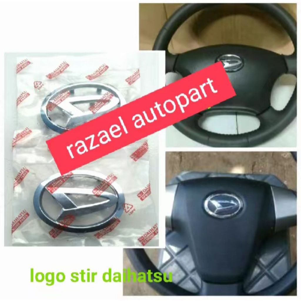logo stir Daihatsu,logo stir chrome Xenia Ayla Sigra Terios luxio