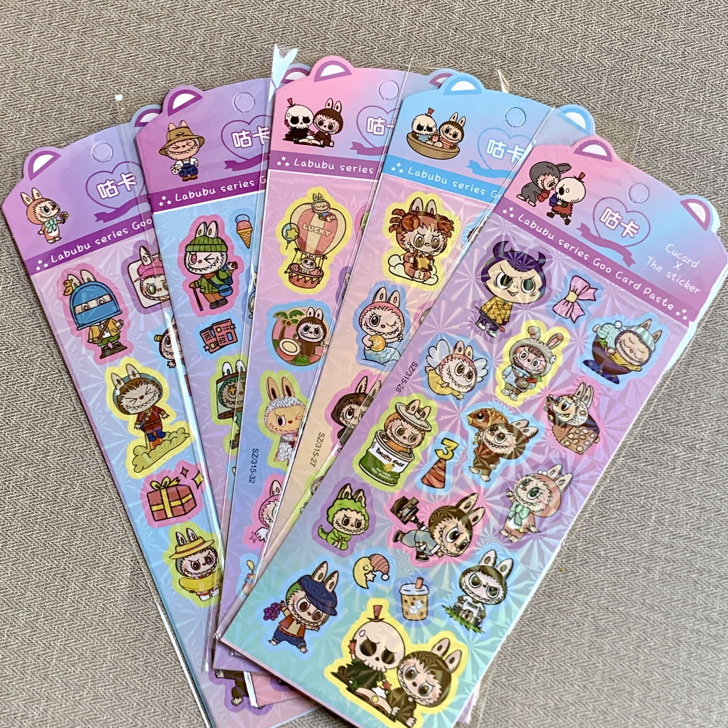 

Painting Sticker | Stiker Labubu Lembaran / Per Lembar Cutting Stickers Karakter Lucu Hologram