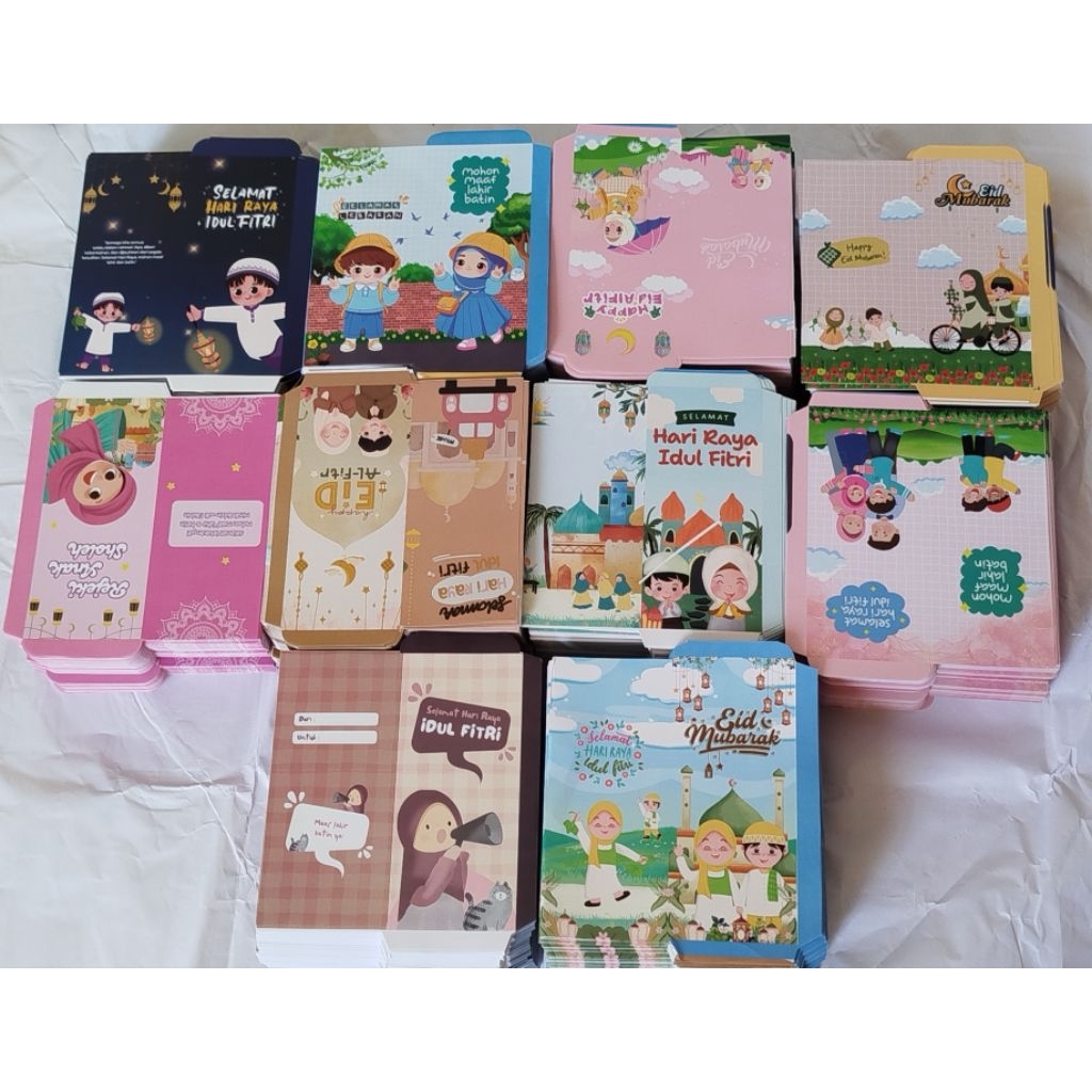 

-+100 LEMBAR Amplop Lebaran Jumbo Glossy Muslim Lucu