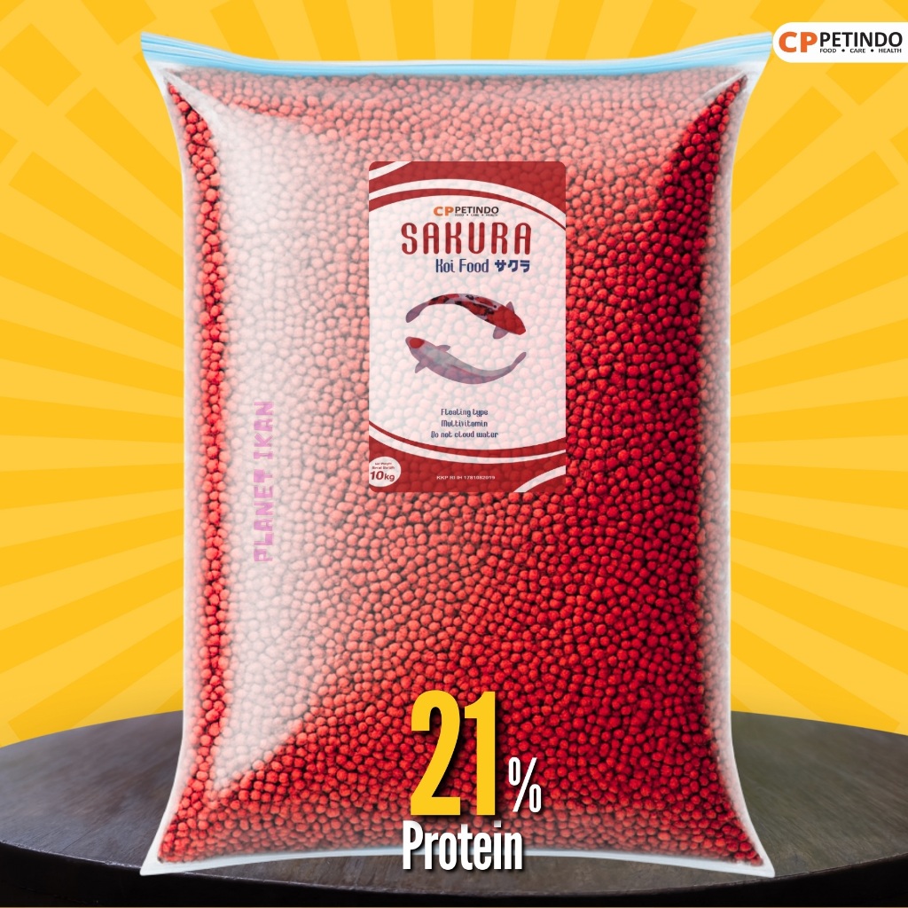 CPPETINDO SAKURA KOI FOOD HIGH NUTRITION - MAKANAN IKAN KOI / PELET IKAN KOI TINGGI NUTRISI PROTEIN 