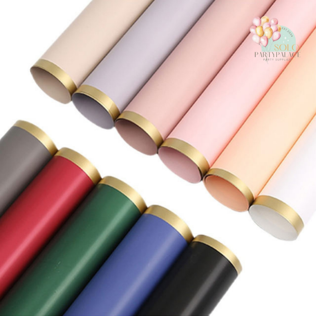 

1PACK ISI 20LEMBAR SOLID GOLD LINE WRAPPING PAPER CELLOPHANE KERTAS BUKET BUNGA FLORAL WRAPPING BUKET KERTAS KADO GIFT FLOWER WRAPPING