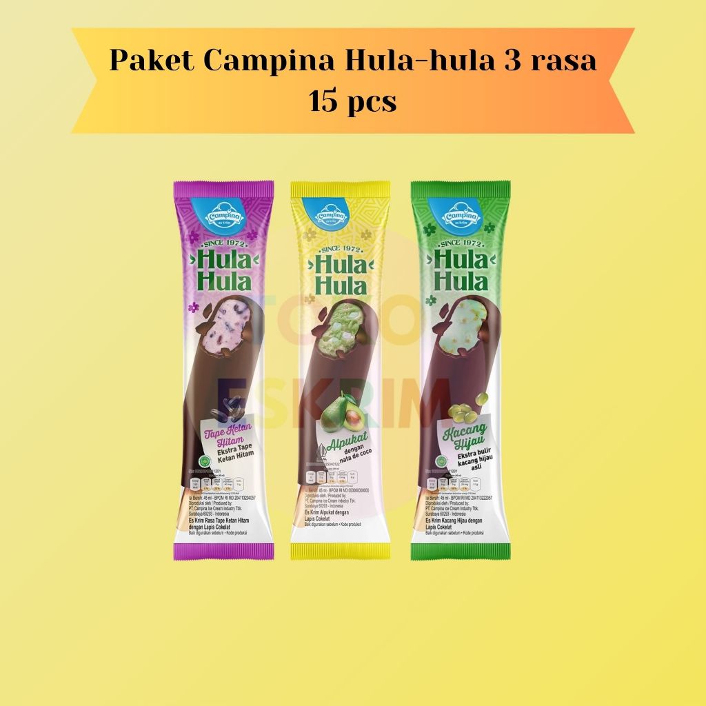 

Paket Ice Cream Campina Hula-hula isi 15 pcs