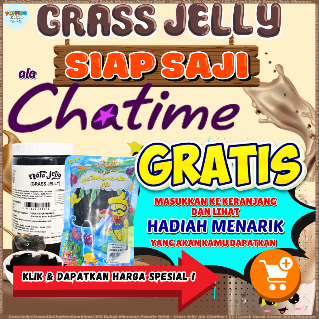 

GrassJellyCincauAlaChatimeKombinasi JPS Bubuk Minuman Powder Drink - Grass Jelly Ala Chatime 1 KG | Cocok Untuk Semua Jenis Minuman