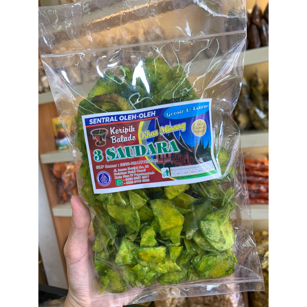 

Sanjai keripik bulat lado hijau