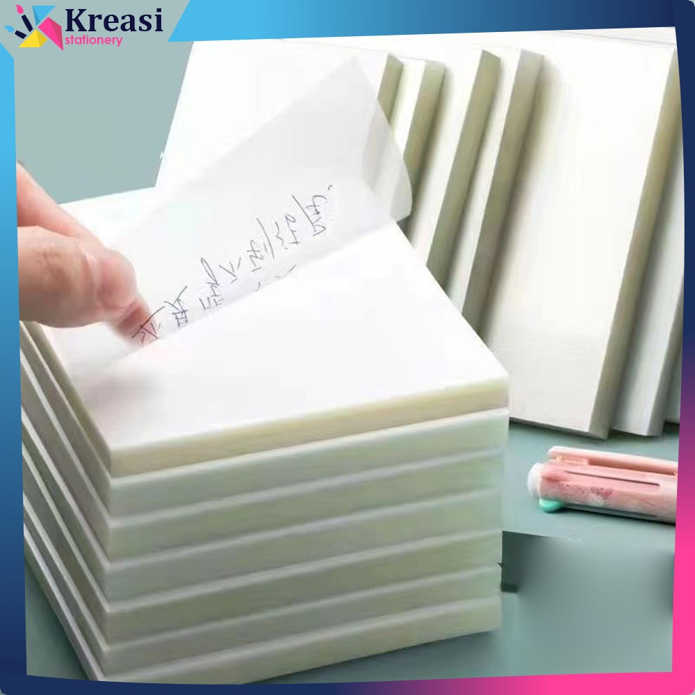 

EC Kertas Memo Transparan Isi 50 Lembar Uk 51X76 Waterproof Untuk Kantor Sekolah / Sticky Note Tempel Tahan Air / Label Stickers Catatan Bening Kreasi Stationery A87